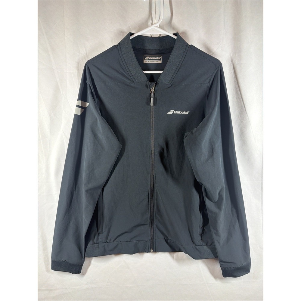 Babolat Lightweight Men's Long Sleeve Medium Black Tennis Jacket Stretch Zipper